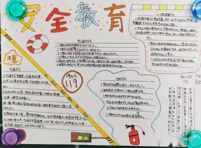 學習安全知識共建平安校園埔心小學舉行安全系列手抄報評比活動