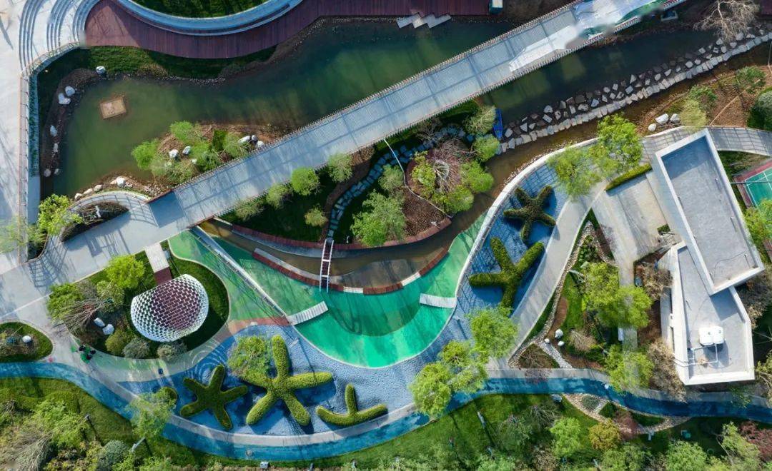 高新cid水系公园亮相超长廊道创意水景生态岛链