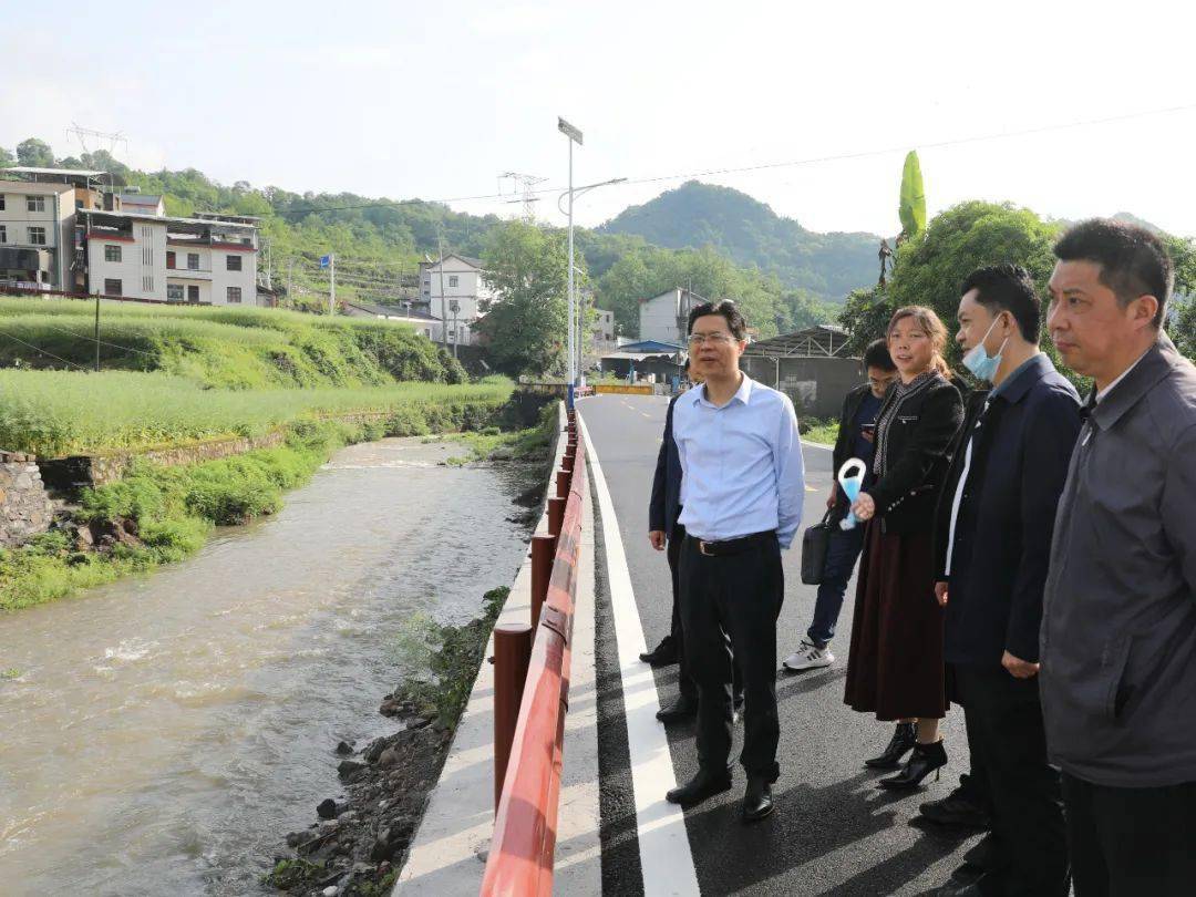 4月13日,县委书记李泽刚到龙舟坪镇调研"四好农村路"建设情况以及乡村