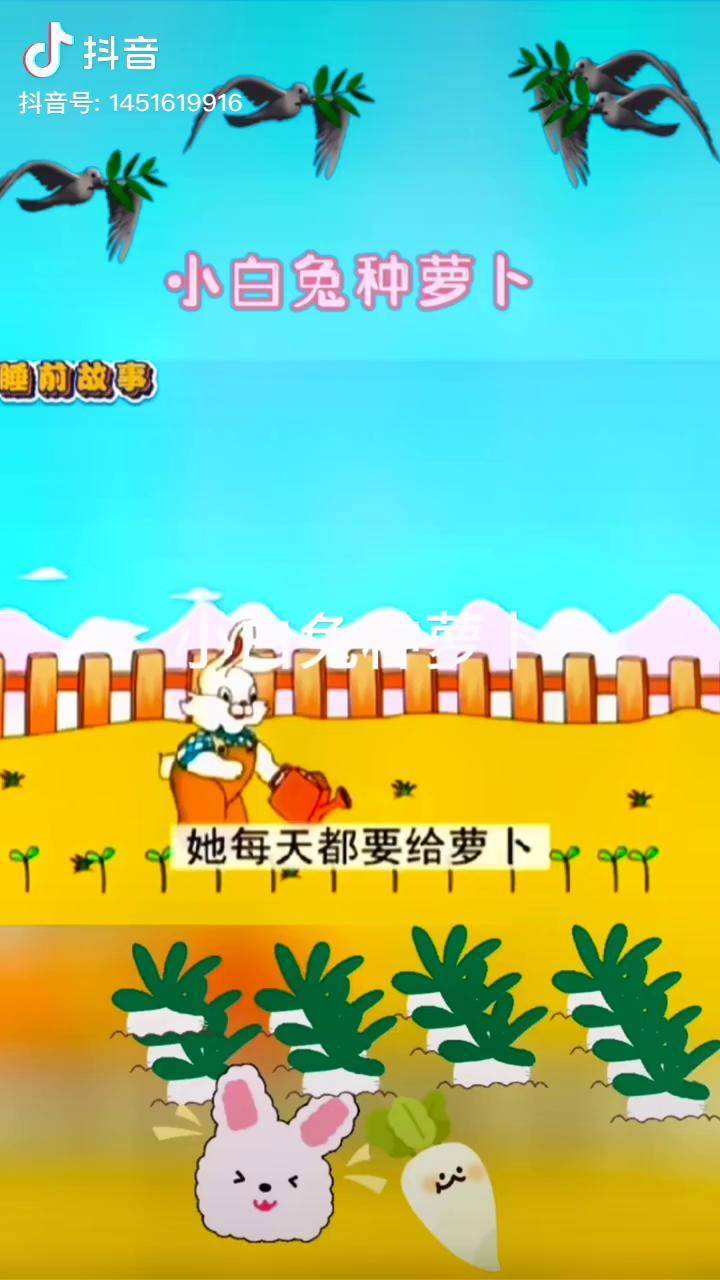 儿童故事动画动画片启蒙早教幼儿教育小白兔种萝卜