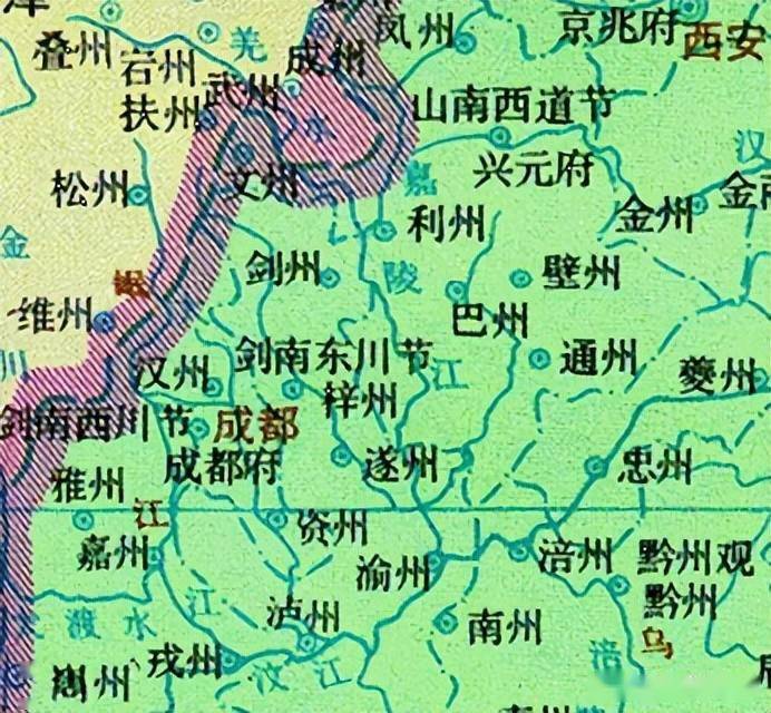 唐贞观元年 (627年),根据 山河形便,以益州 (治今四川成都)置剑南道