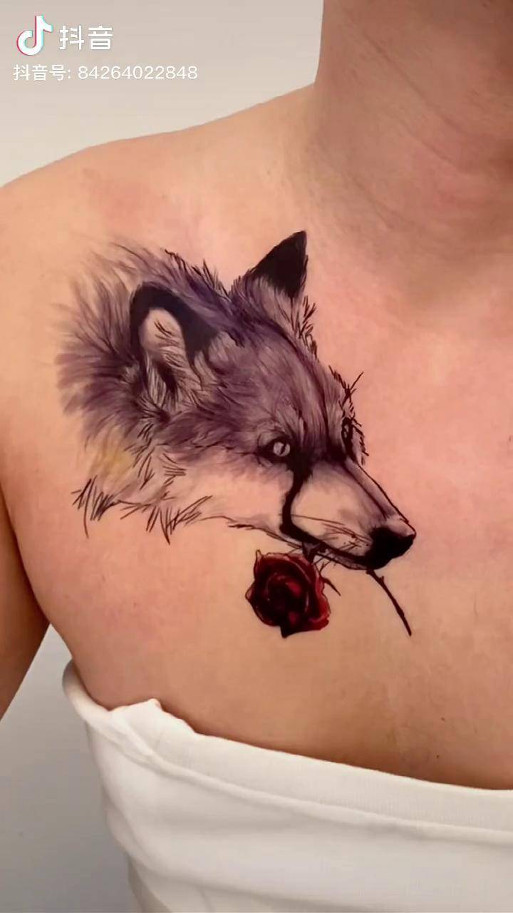 狼叼玫瑰的浪漫 你又懂的多少?防水贴画 狼叼玫瑰_玫瑰_贴画_防水