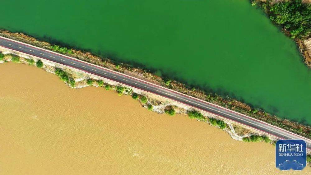 航拍灵宝最美沿黄生态廊道