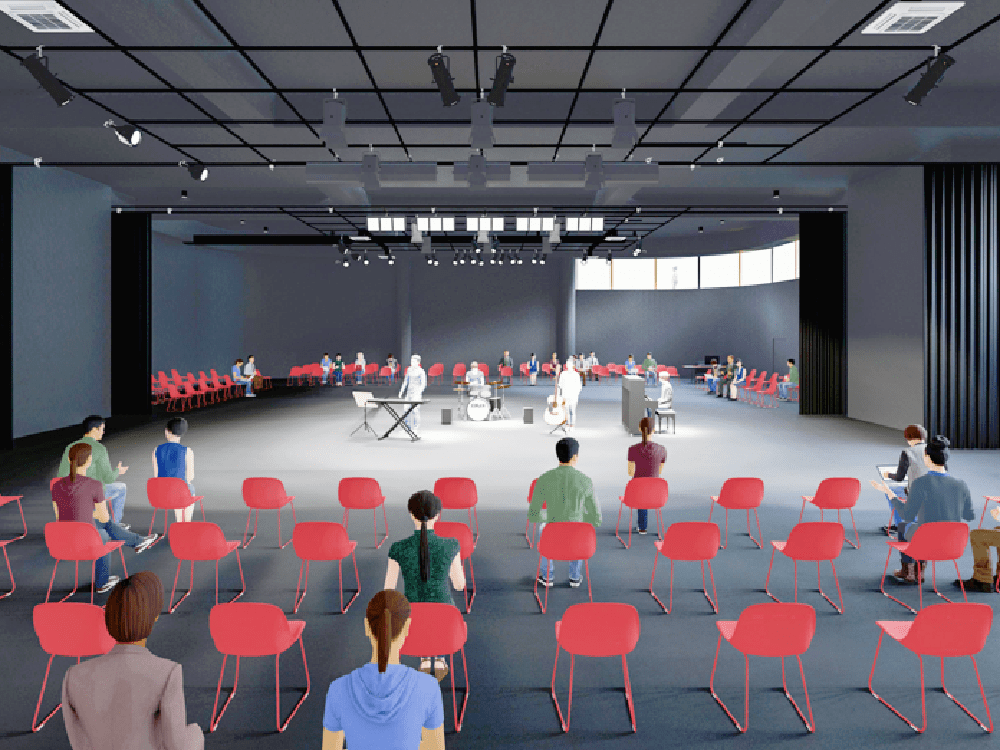 千人演艺厅,黑匣子小剧场,舞蹈排练厅,探究实验室,steam教室;室内恒温