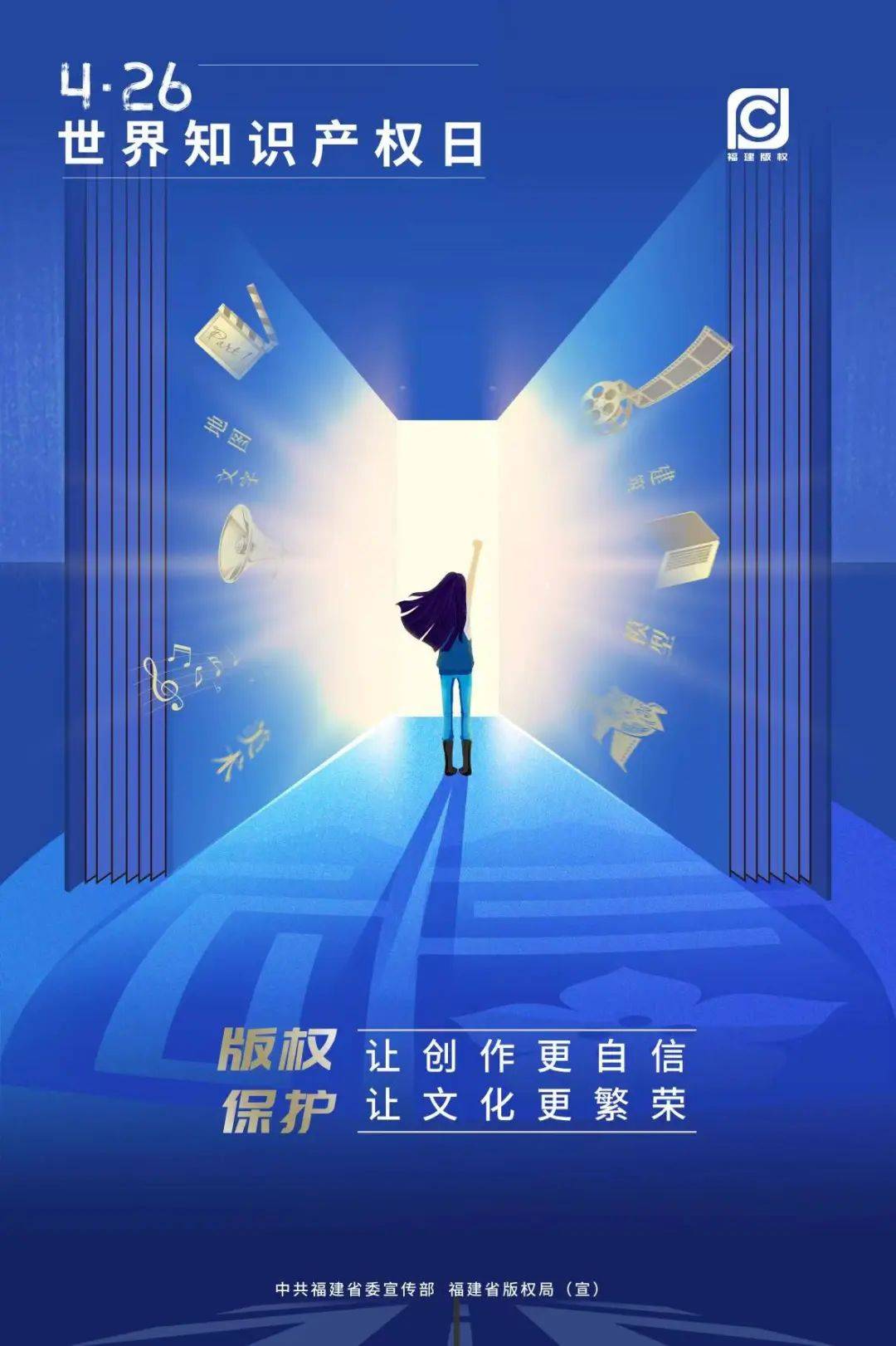福建版权宣传海报尊重原创保护版权