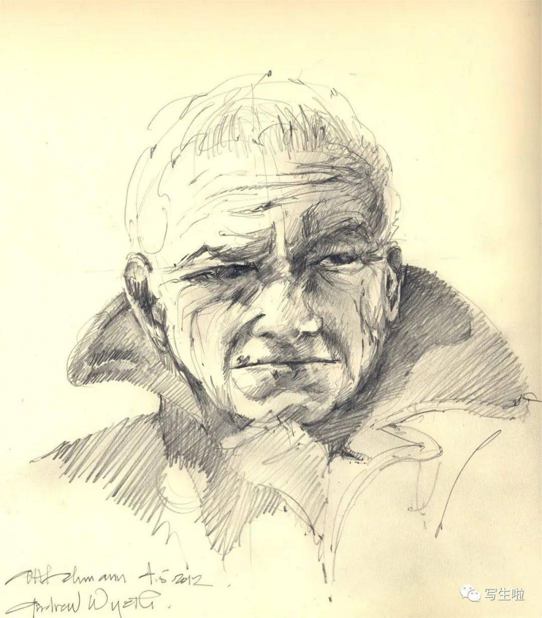 写生啦安德鲁怀斯andrewwyeth素描作品