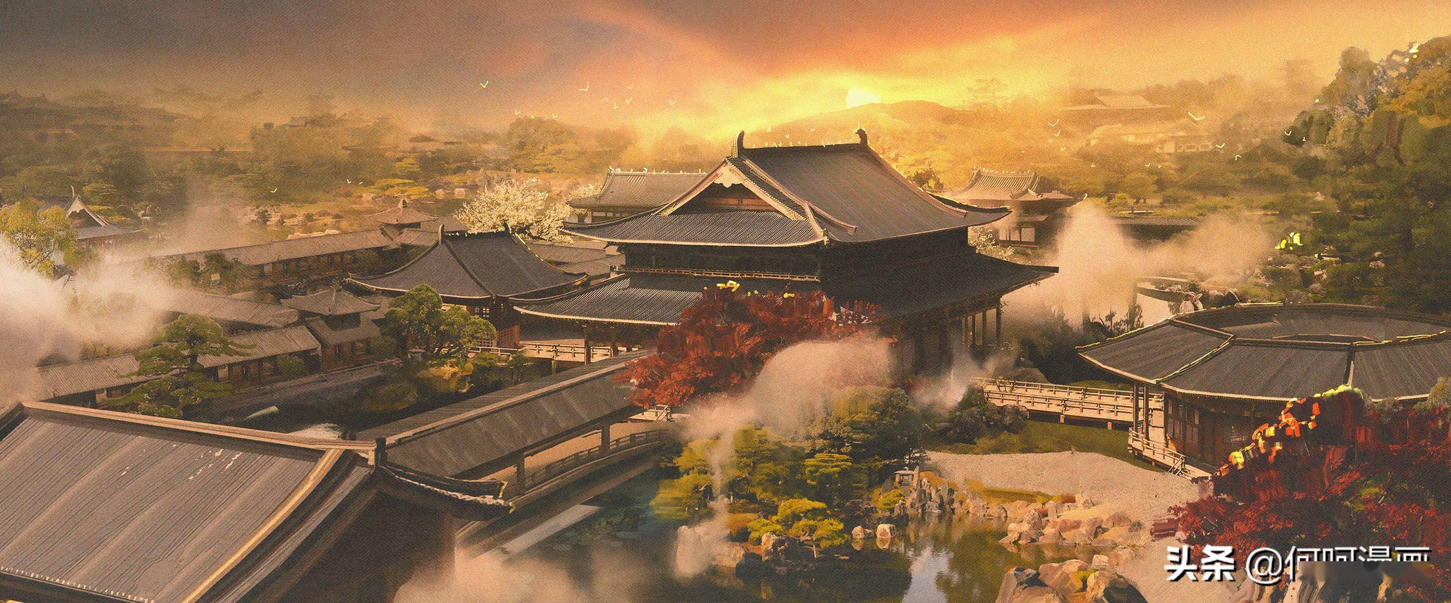 一组古风概念场景插画作品欣赏很有电影镜头的感觉