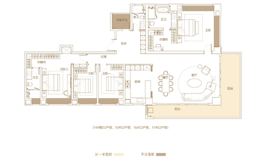 户型:在售约190/249㎡三四房产品