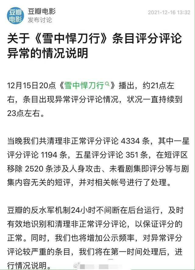 电视剧评分到底有多不靠谱豆瓣将24小时防水军控评