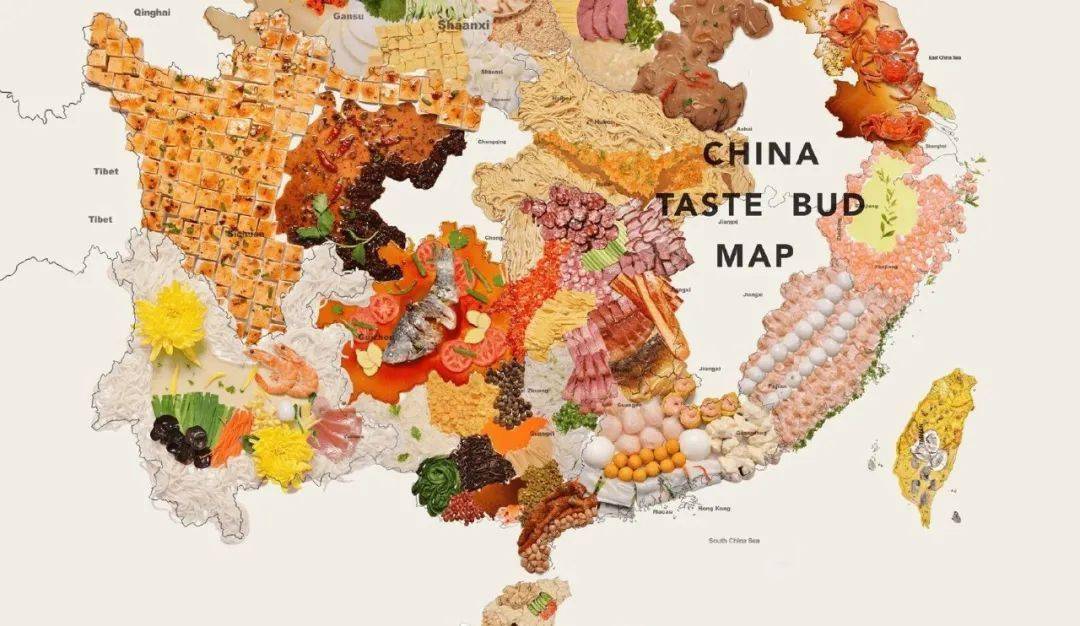 中国部分省份美食创意地图