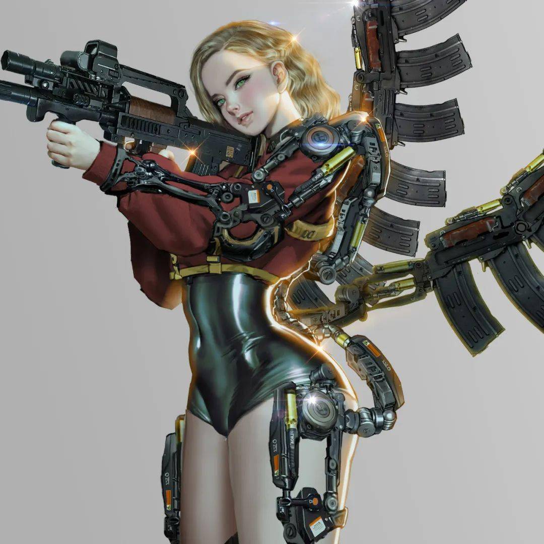 半妖半媚半写实这波直男猛女的终极浪漫人体机甲强者的女战士实在够顶