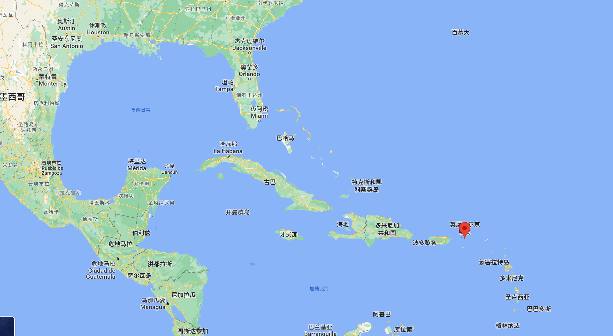 加勒比海世界地图位置图片