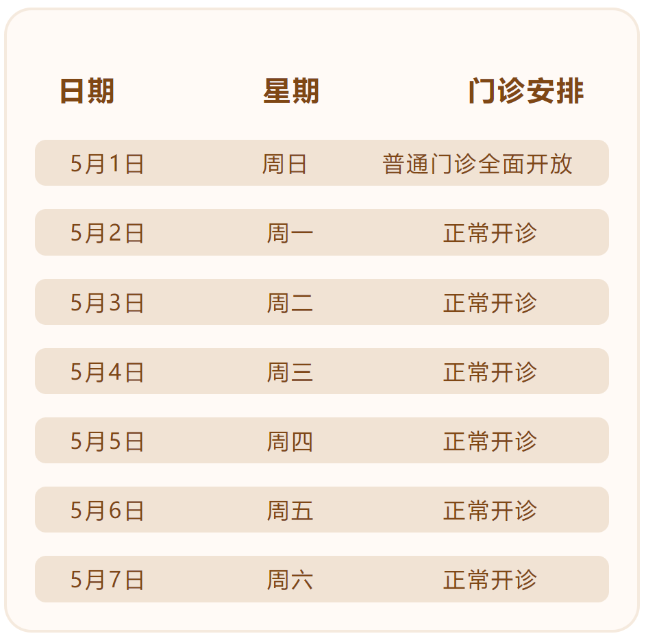 龙华医院五一期间门诊照常开诊
