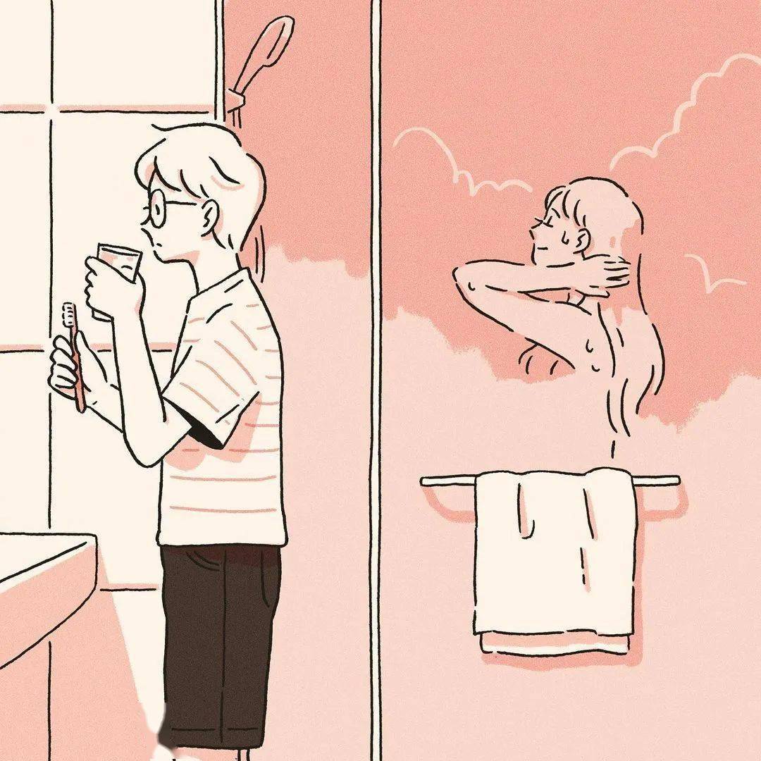 韩国小姐姐情侣私密日常插画叫人羞涩不已