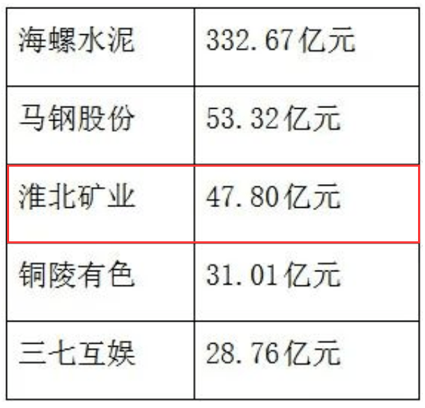 年報披露淮北礦業雙上榜