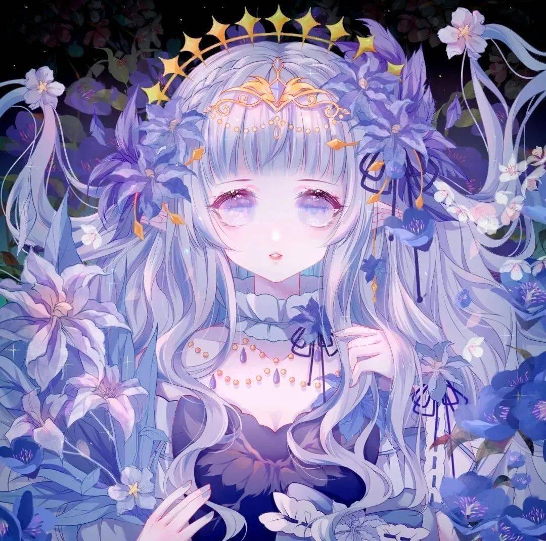 动漫头像戴着王冠的绝美女头