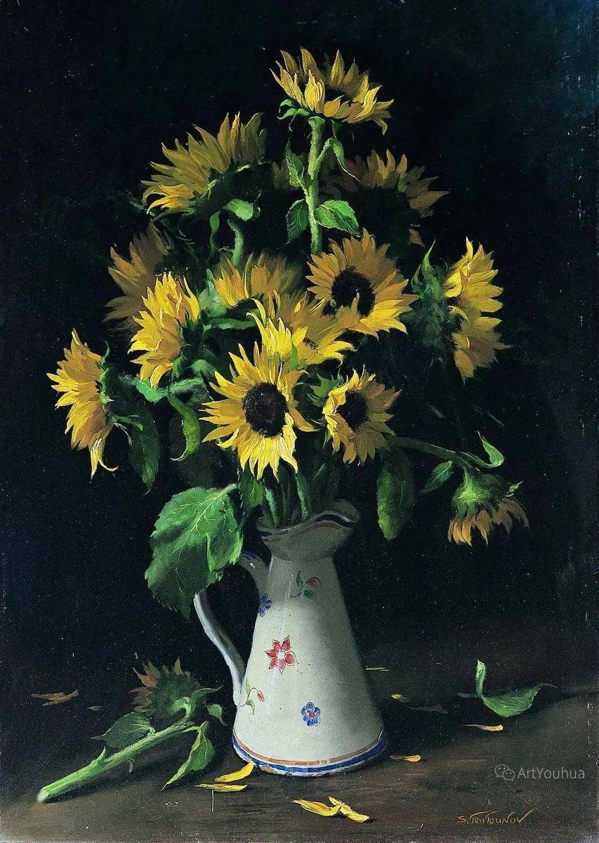 赏心悦目的花卉油画俄罗斯画家谢尔盖图图诺夫作品