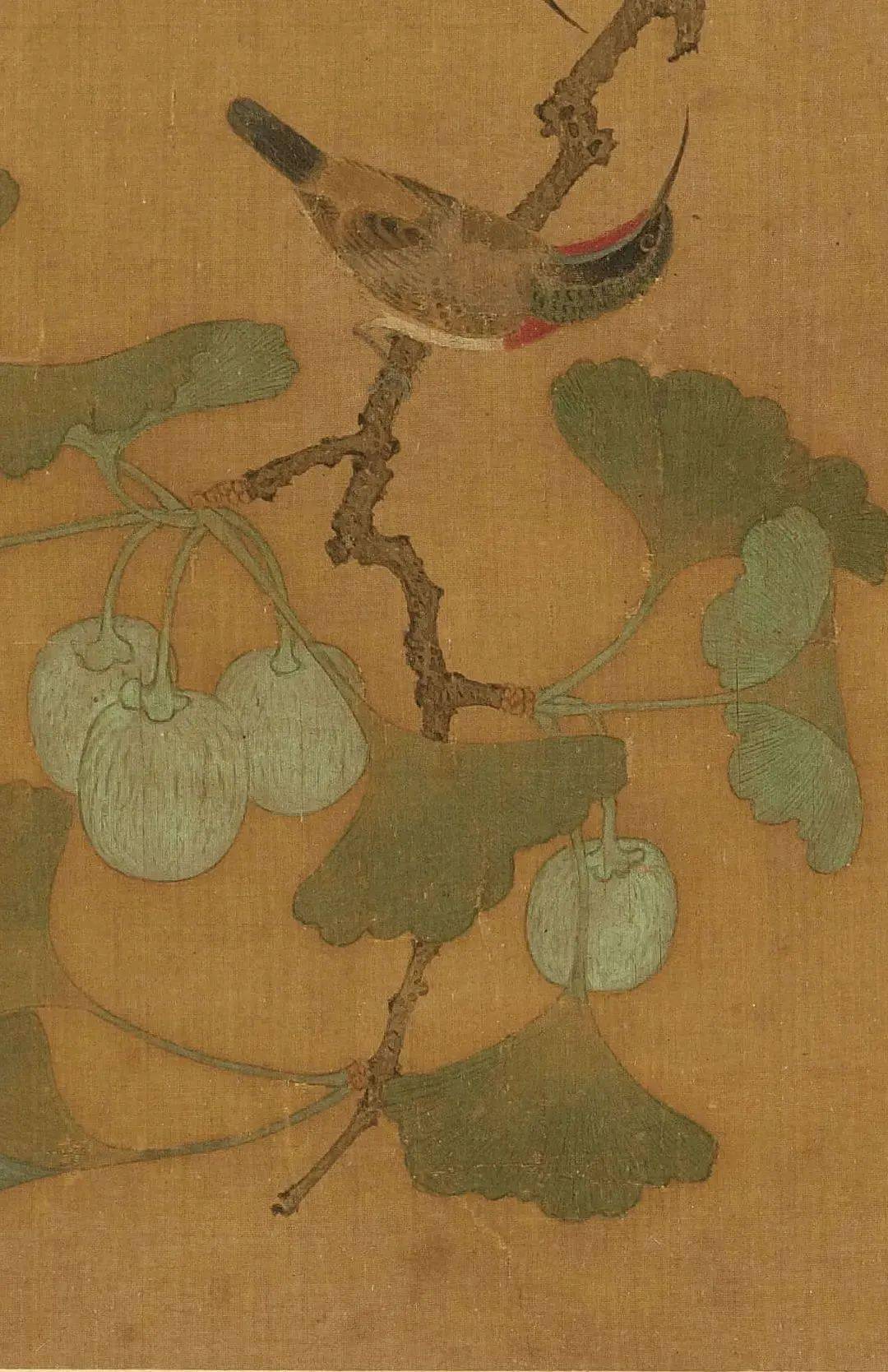 马世昌《银杏翠鸟图》_芥子园_画谱_国画