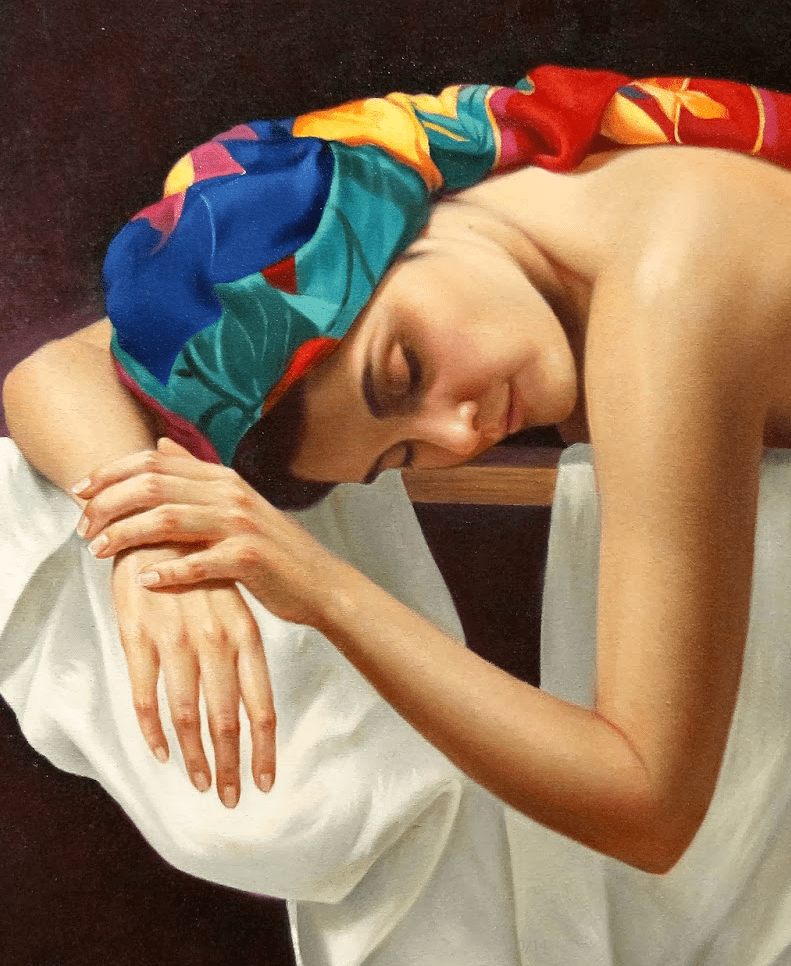 西班牙女画家的油画赞美女性之美揭示了她自然精髓的秘密