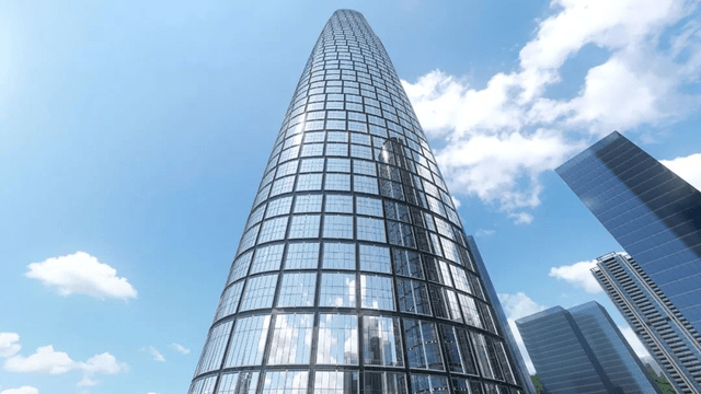 重庆在建第一高楼即将封顶形如一叶帆船