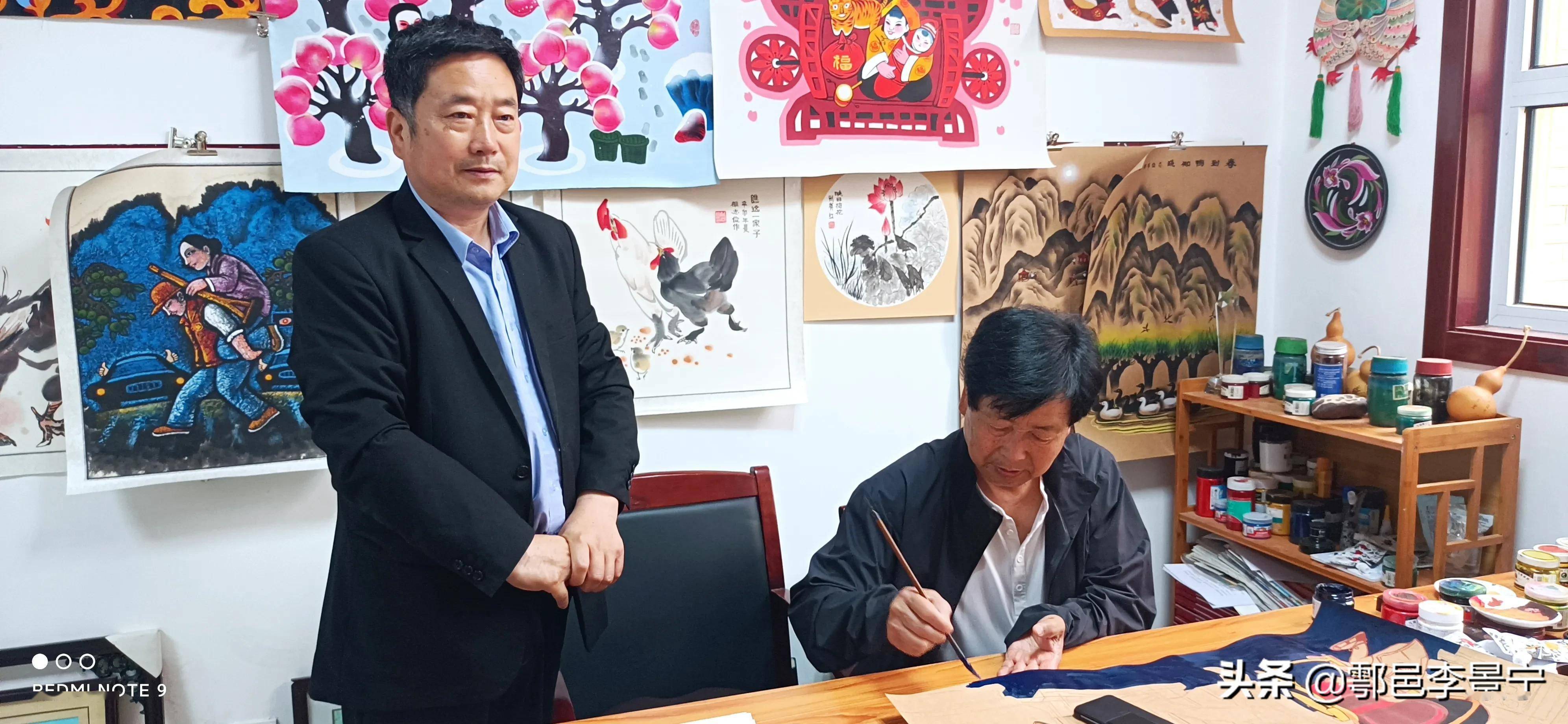 壬寅初夏户县农民画展览馆拜访原馆长雒志俭先生赠联文李景宁