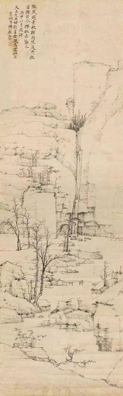 《松涧清音图》《松溪石壁图》《仿倪瓒山水图》《古槎短荻图》《秋阁