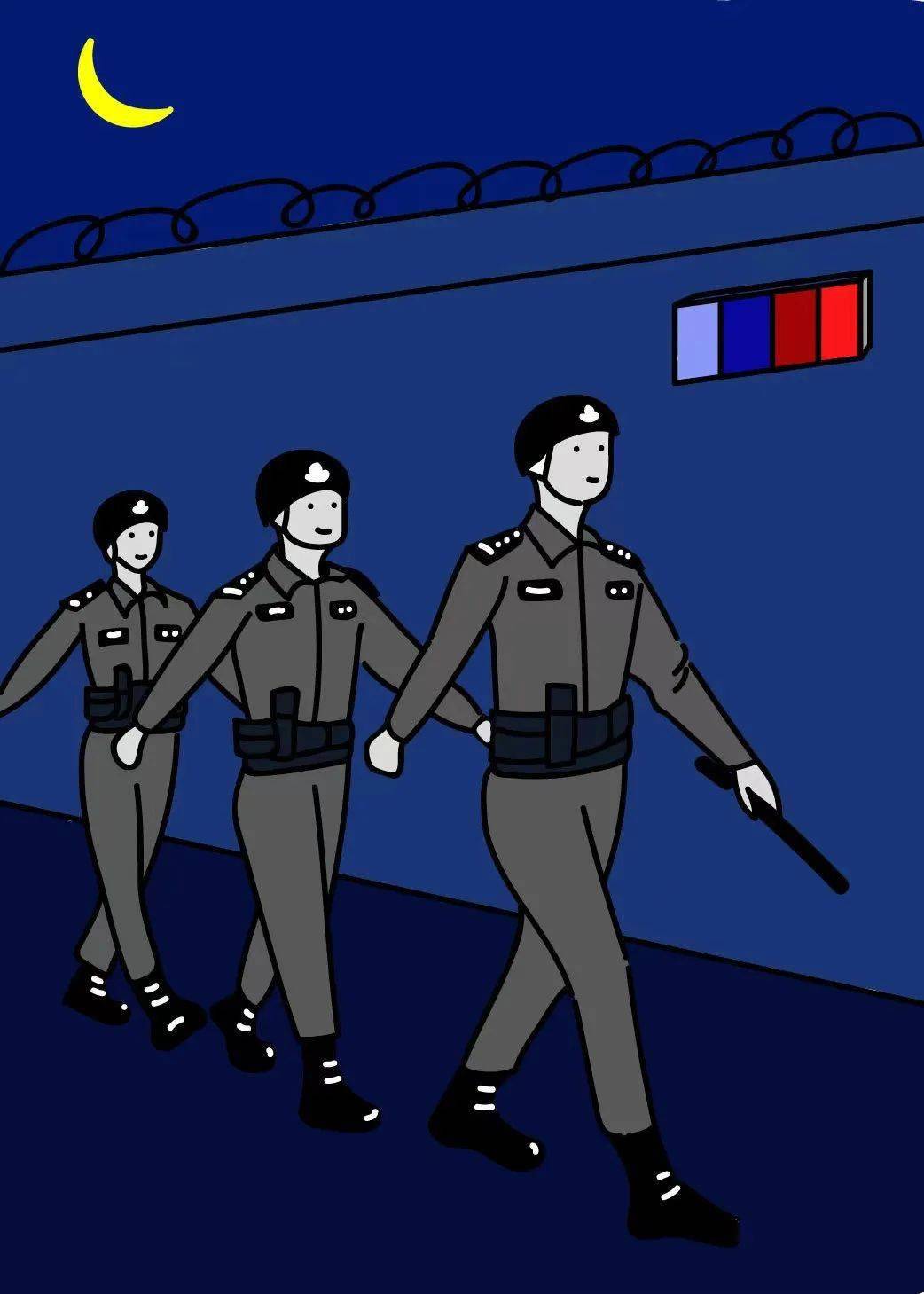 监狱人民警察漫画图片