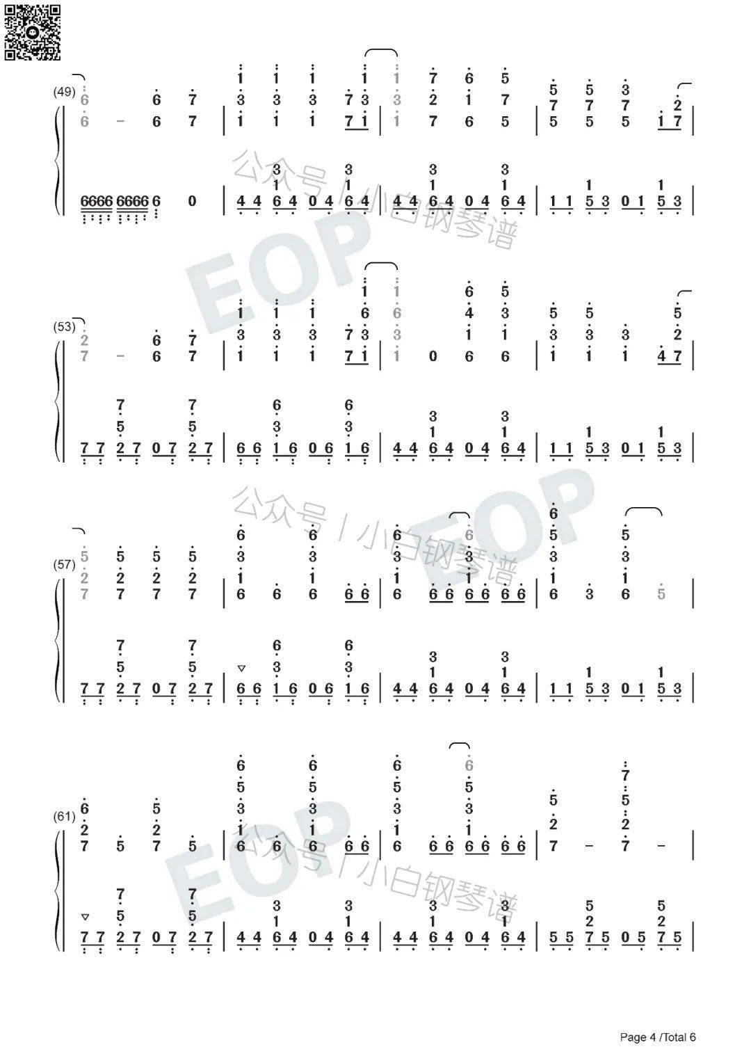 「琴谱|grandeur」《黑色五叶草》片头曲 - snow man(含简谱)_向井太