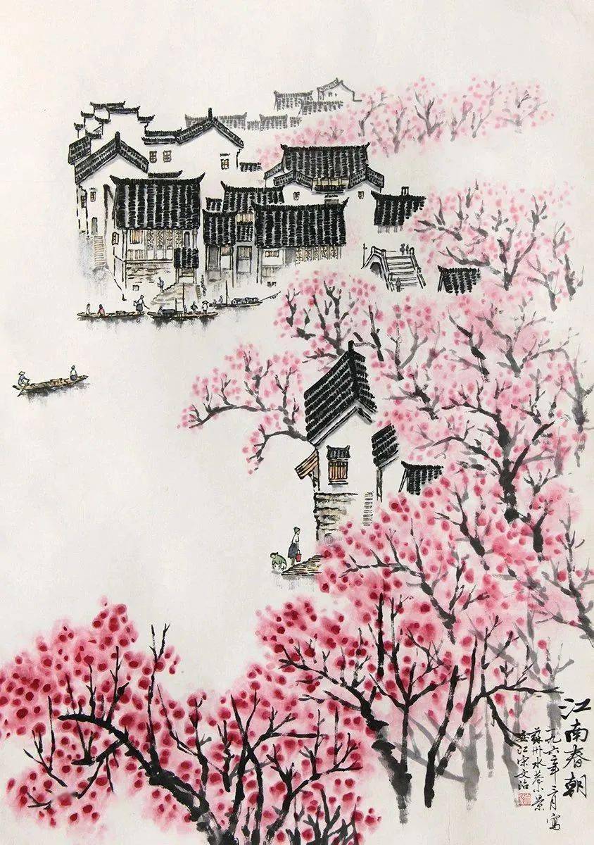 《当代国画》柔美清新,尤为动人这位画家笔下的春意江南