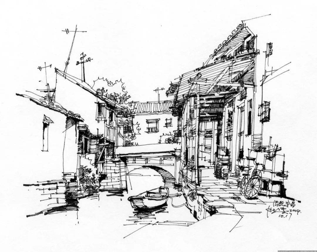 他画的风景速写真的很经典