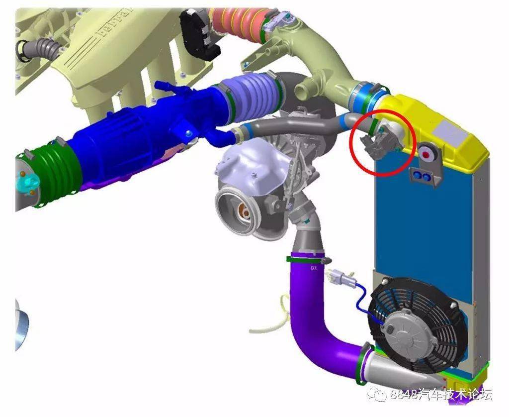 图解法拉利gdi f154cb发动机钛合金涡轮增压器