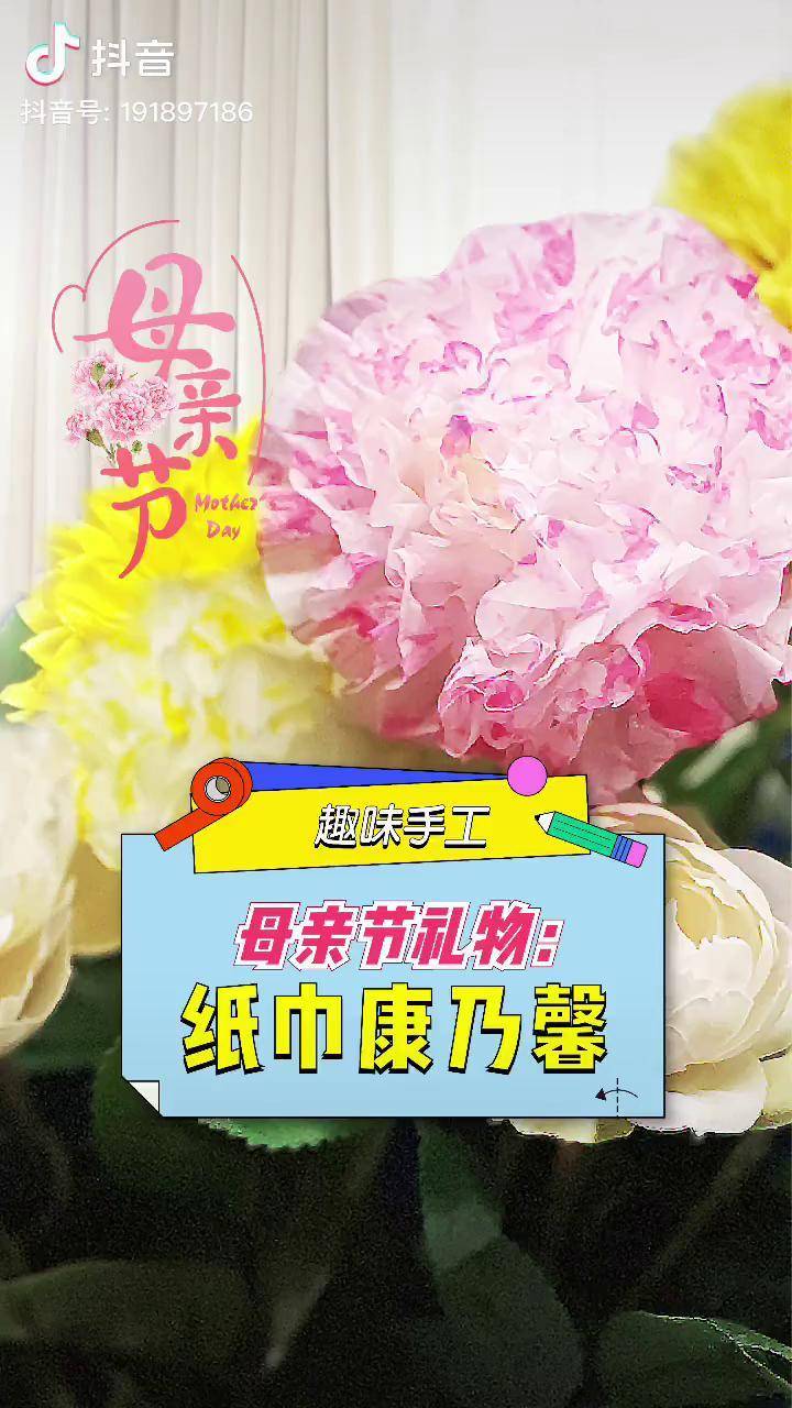 用简单的工具,表达最深的爱意一束纸巾康乃馨,祝妈妈节日快乐 母亲节