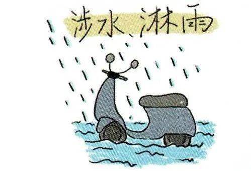 下雨骑电动车表情包图片