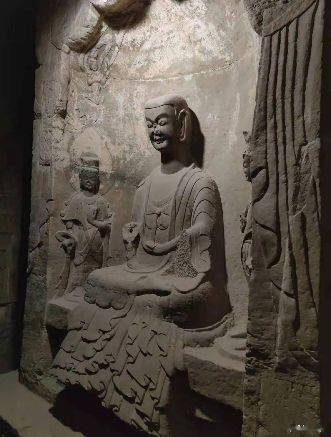 中國唐玄奘出家的河南古寺鞏義石窟寺精美帝后禮佛圖浮雕全國僅此一處