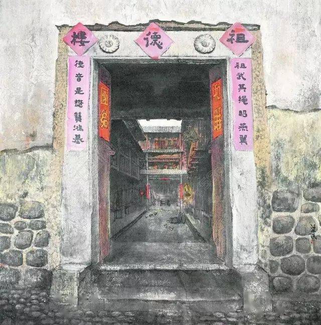 他画的客家土楼简直美爆了