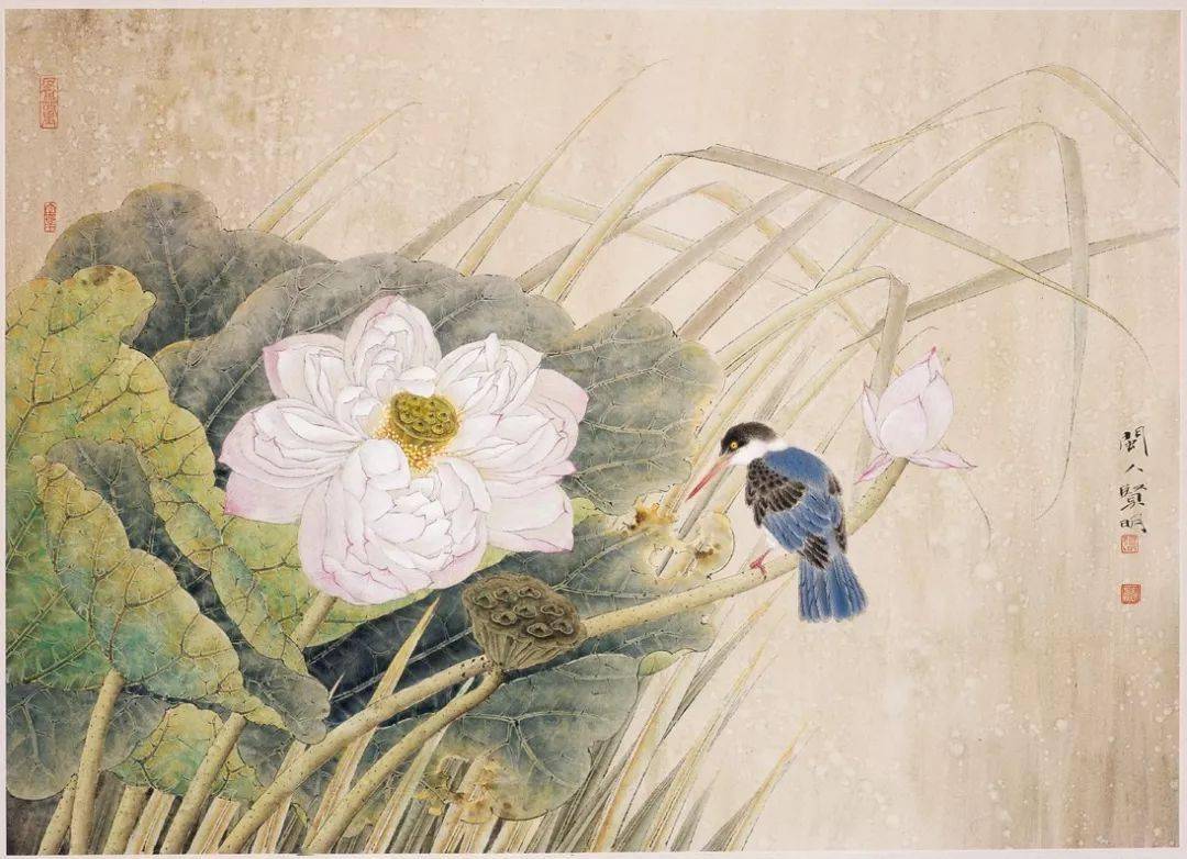 欣赏| 张贤明工笔花鸟画74图,高古典雅,又具现代审美追求!