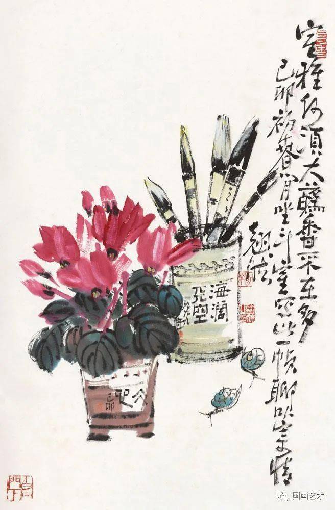 胡翘然的写意花鸟生趣灵动真接地气