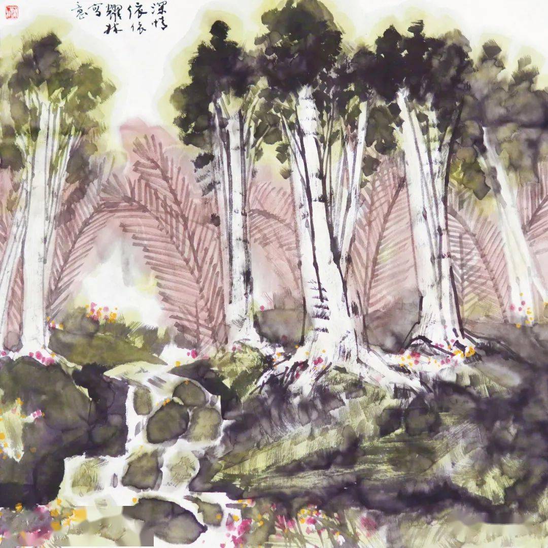 深情依依根深意长团圆蒲葵海南椰风李耀林绘画教学1.海南椰风