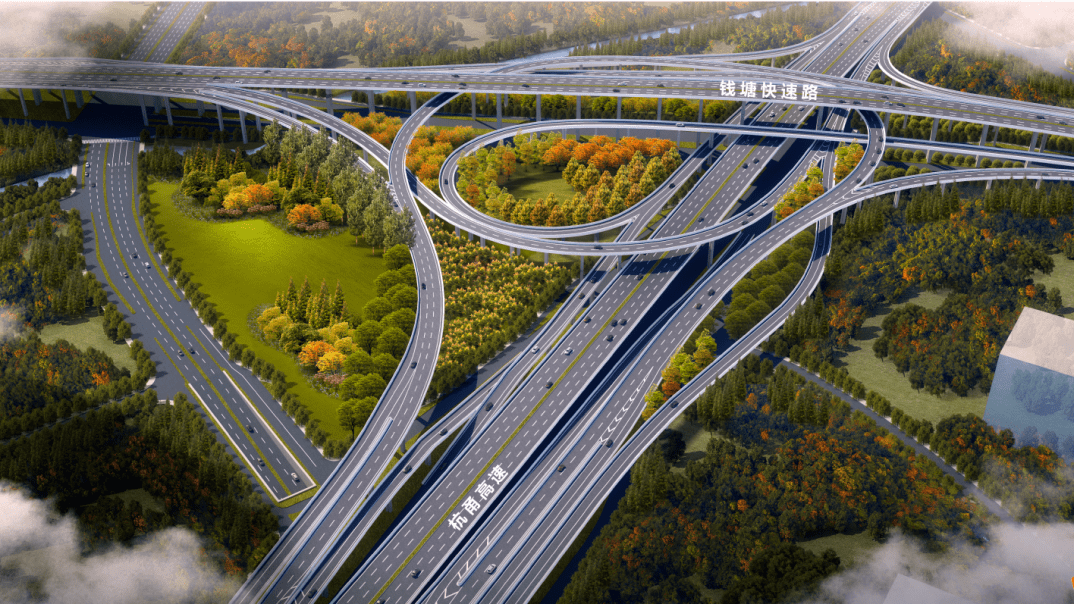 彭埠互通全域鸟瞰效果图6969上城区在推进入城口整治提升工作中