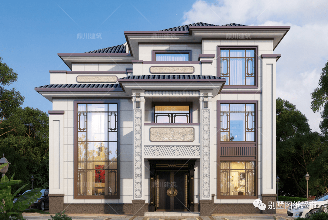 新款设计,经典新中式风格,建一栋回农村值得代代传承_整体_建筑_外观