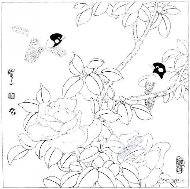 梧桐斑鳩呂賢文 杜鵑紅嘴藍鵲呂賢文 牡丹雙燕呂賢文 芙蓉山雀陳擁軍