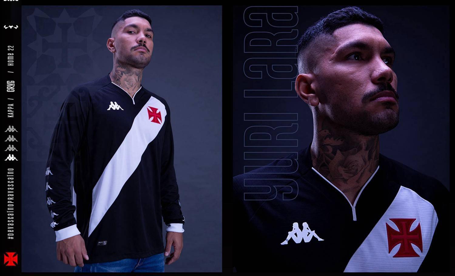 kappa发布瓦斯科达伽马2022/23赛季主场球衣_白色_黑色_条纹