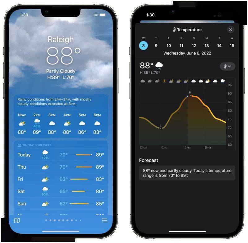 苹果天气显示60多度今日情况