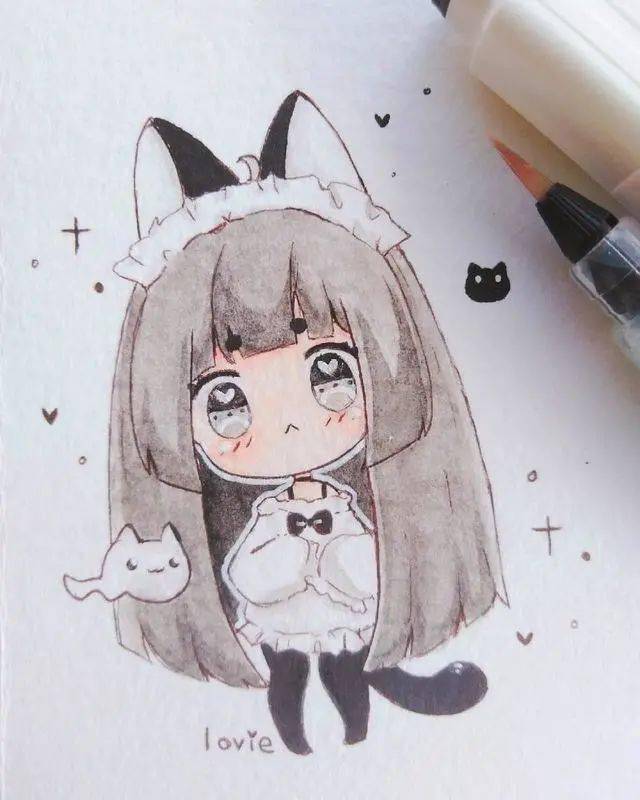 马克笔手绘马克笔手绘动漫人物太q太萌了