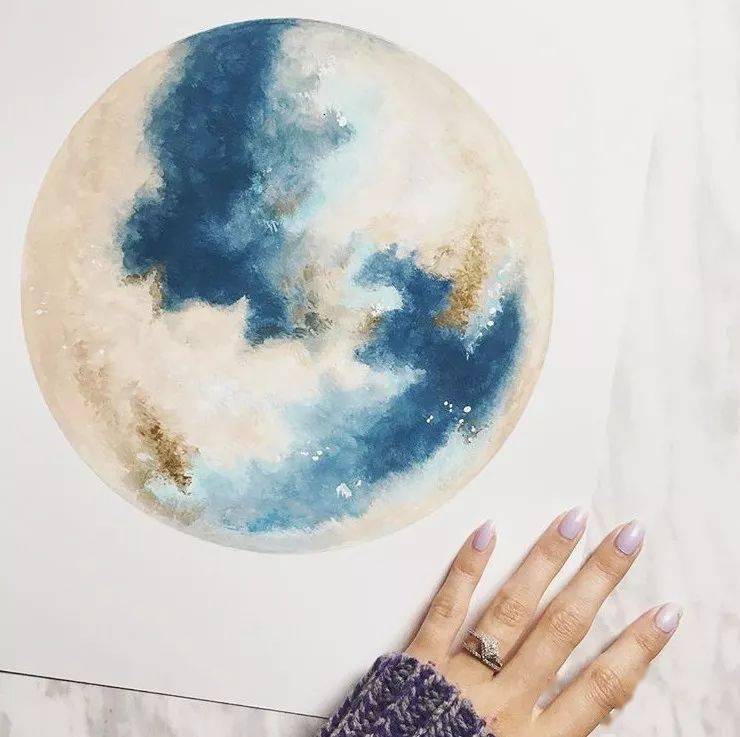 【水彩】看完月亮画月亮