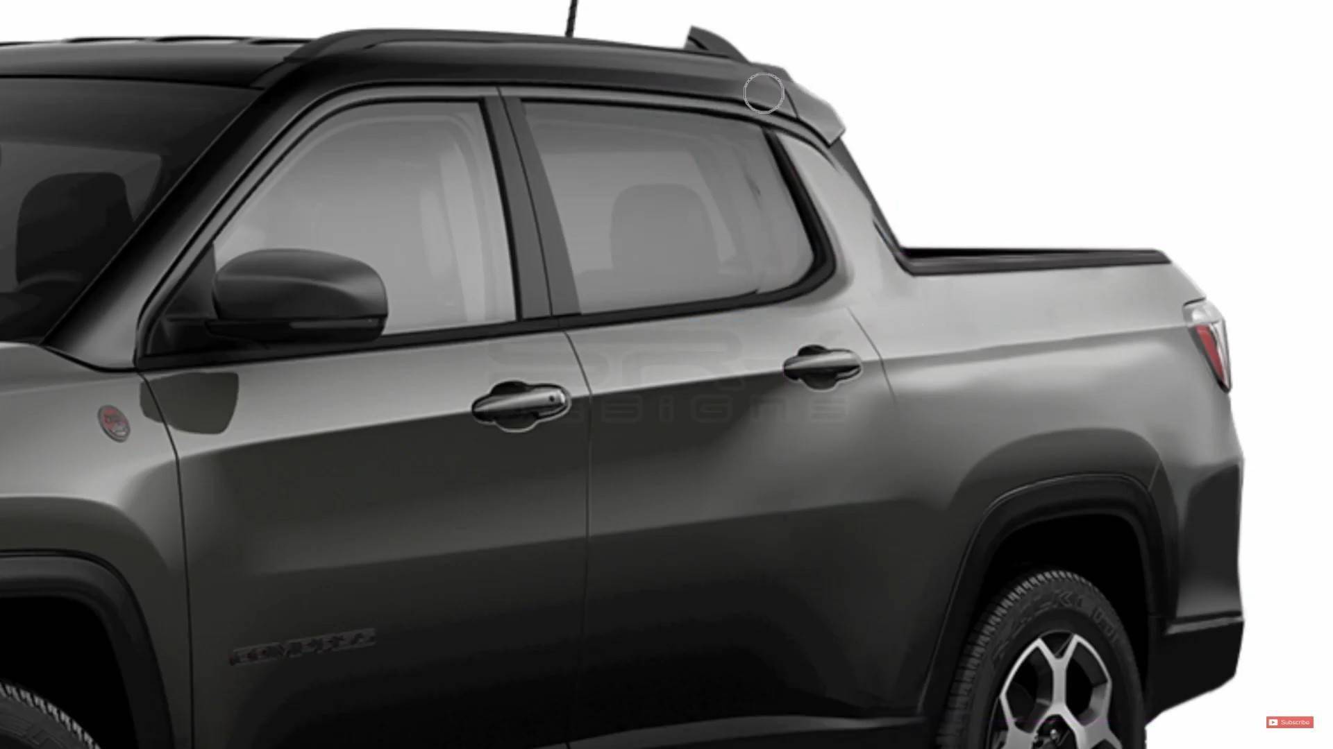 采用家族式设计语言jeepcompass皮卡版渲染图