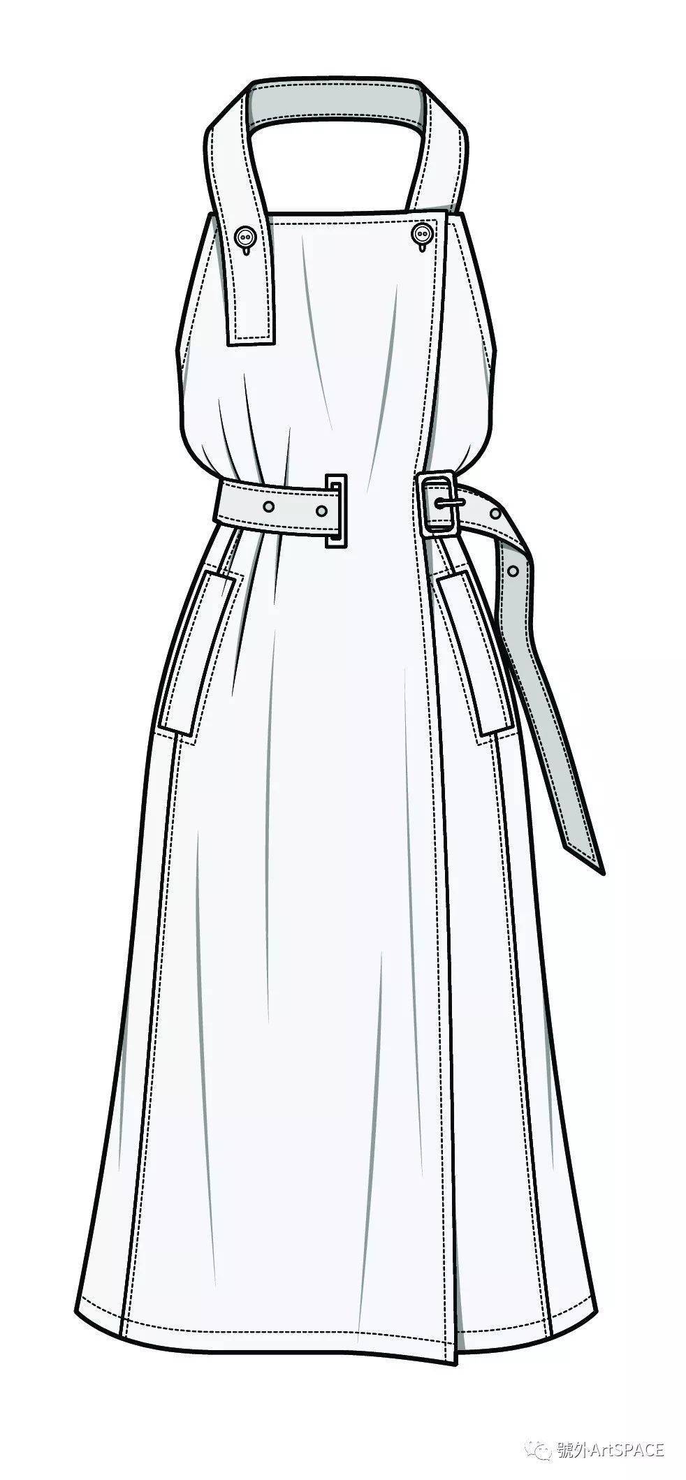 服装款式图上百款连衣裙平面款式图线稿专题