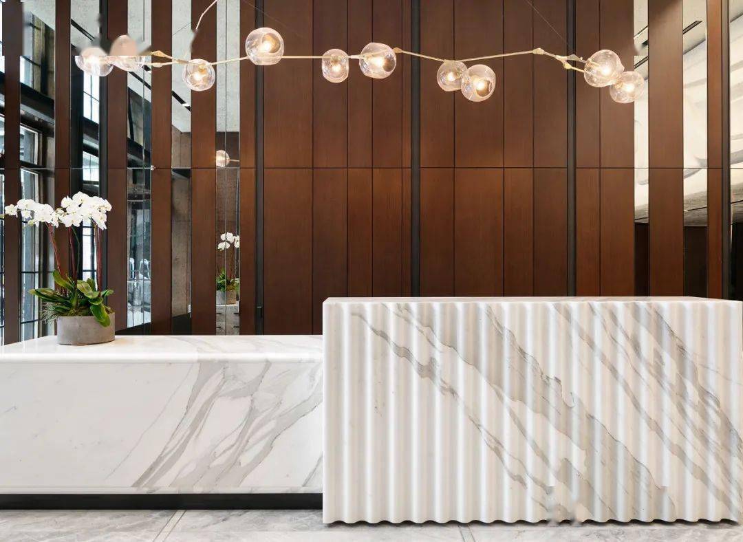 大理石前台案例 | 企业前台,酒店前台,售楼处前台_设计_公司_大气