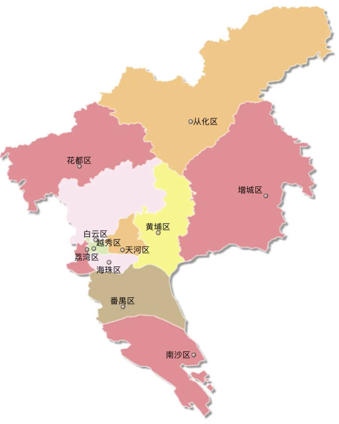 广州各个区域分布图图片