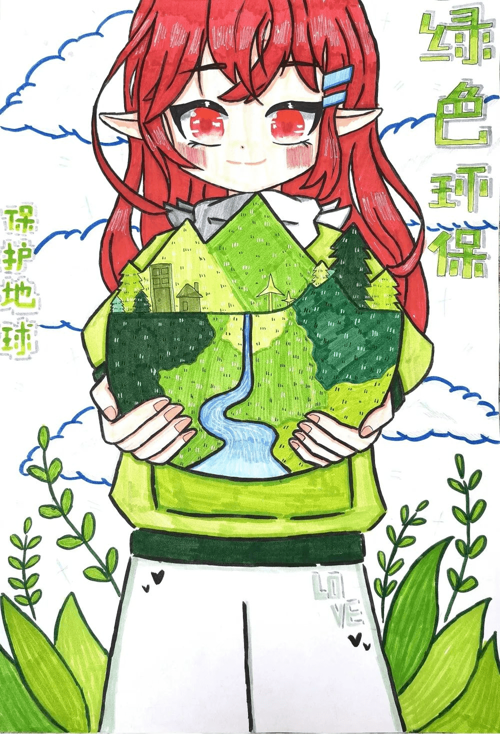 赞雨花区2022年环保主题儿童绘画作品来喽小学组